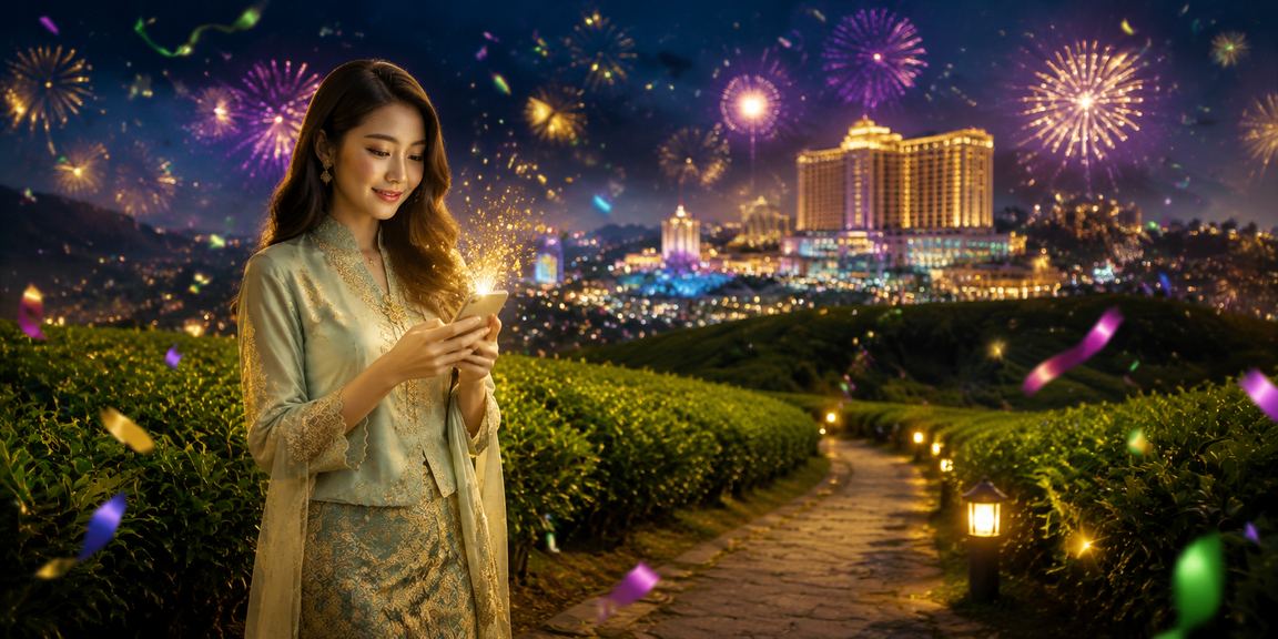 Pengguna di Genting Highlands bermain kasino mudah alih myboss88 semasa Hari Raya